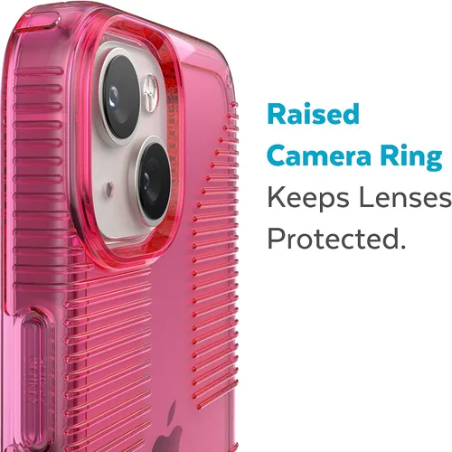 Vista 4 de Speck Funda transparente para iPhone 14 y iPhone 13 – Protección contra caídas, resistente a los arañazos y a prueba de amarilleo, funda de doble