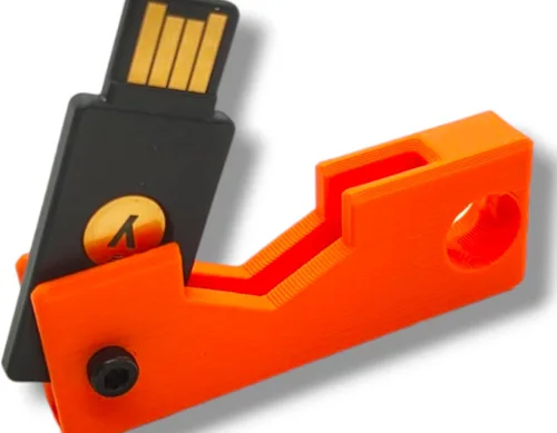 Vista 9 de Estuche protector para YubiKey 5/5C NFC – Llavero compacto y liviano con tornillo M3 de 2.5 mm, llave Allen no incluida (Azul, USB-A)