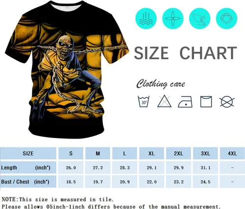 Vista 4 de ARTPETSPI Camiseta divertida con diseño de calavera