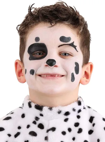 Vista 4 de Fun Costumes Exclusive Dalmatian Makeup Kit - Cream Makeup Tray with Sponge, Pencil, and Brush, Ages 3+