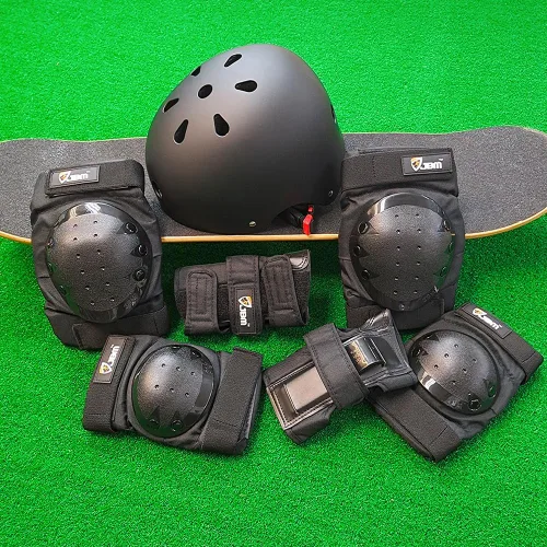 Vista 4 de JBM - Juego de equipo de protección para patinaje para niños y adultos, desde principiantes hasta avanzados, casco para monopatín, rodilleras