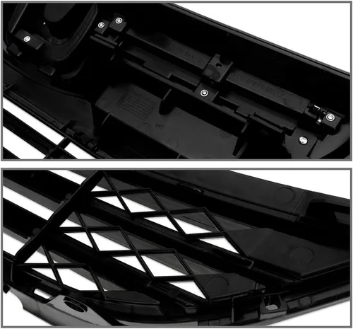 Vista 5 de PIT66 Protector de parrilla de parachoques delantero superior e inferior, compatible con Honda CRV 07-09 negro/cromo