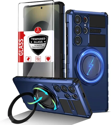 Vista 89 de Funda magnética para Samsung Galaxy Note 20 Ultra compatible con carga inalámbrica MagSafe, con 1 protector de pantalla, anillo de soporte integrado
