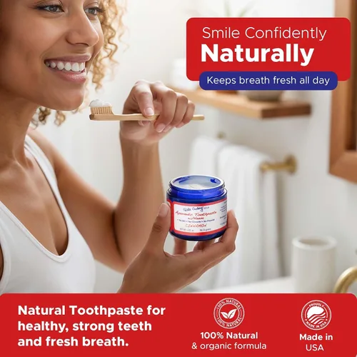 Vista 2 de Dale Audrey Pasta dental mineralizante ayurvédica, sabor a canela orgánica para blanquear los dientes y respirar fresco, pasta de dientes vegana