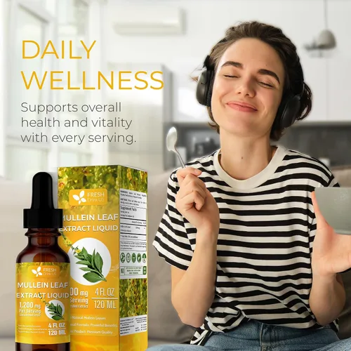 Vista 4 de FRESHDRINKUS, Líquido de gordolobo de 4 fl oz (4.1 fl oz), 1200 mg por porción, suministro de 120 días, 100% de hojas de gordolobo naturales, sin