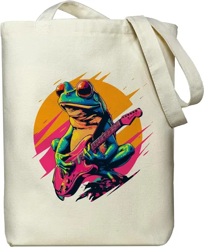 Vista 9 de itgowisa Bolsa de lona reutilizable con cremallera y asas, bolsillo grueso, para compras, compras, playa, regalo