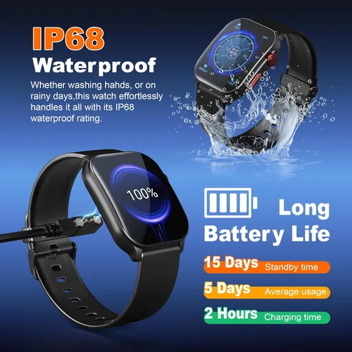 Vista 2 de IMIKI Frame 2 Reloj inteligente AMOLED de 2.01 pulgadas, pantalla siempre encendida, batería de 15 días, más de 100 modos deportivos, monitor