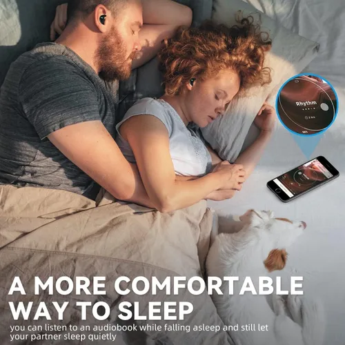 Vista 6 de Auriculares para dormir ultra delgados inalámbricos Bluetooth 5.3 para dormir de lado, bloqueo de ruido con tiempo de reproducción de 6 horas
