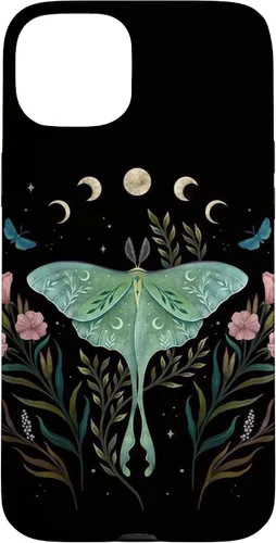 Vista 9 de Funda estética Witchy Luna Moth Flower Floral Moon Phases para iPhone 12 mini