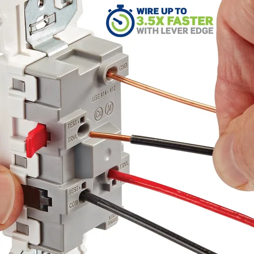 Vista 2 de Leviton Lever Edge - Interruptor basculante de 3 vías de 15 amperios, E5603-SW, color blanco