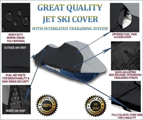 Vista 2 de Funda para moto acuática compatible con Kawasaki STX-15F / JT1500A9F 2009 2010 2011 2012 2013 2014 2015 2016 2017 cubierta personal para moto