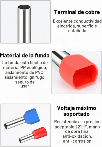 Vista 4 de Lytool Kit de herramientas de prensado de virola, alicates de alambre de doble y una línea, crimpadora de virola hexagonal y kit de conector de 1200