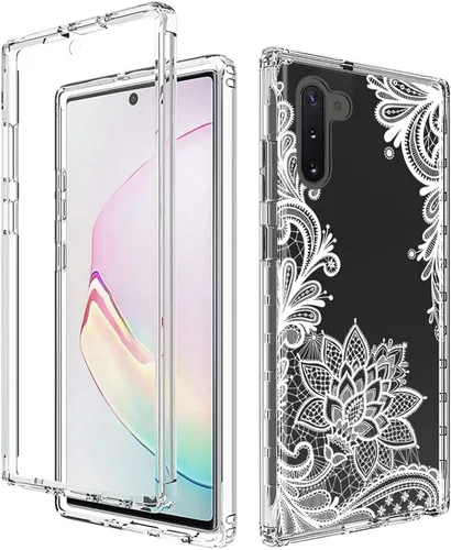 Vista 6 de Funda para Samsung Galaxy Note 10, Samsung Note 10 SM-N970U con protector de pantalla de vidrio templado, funda protectora de cuerpo completo