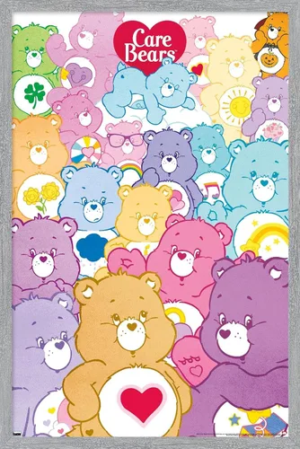 Vista 17 de Trends International Care Bears - Póster de pared de grupo, 14.72 x 22.37 pulgadas, versión enmarcada de madera de granero