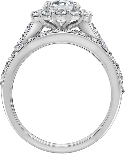 Vista 6 de Tienda Collection Platinum Yellow Gold or Rose Gold Plated Sterling Silver Infinite Elements Cubic Zirconia Flower Halo Ring