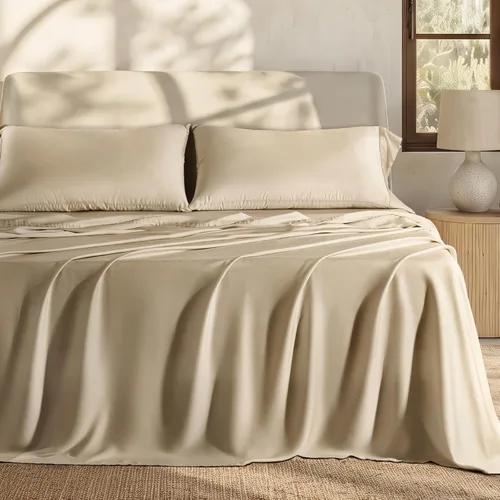 Vista 18 de EverGrace Tencel™ Sheet Set, Breathable & Cooling, Queen, Dark Olive Green Cooling, Luxury Silky Soft, Lyocell TENCEL Sheets, Breathable Bedding for