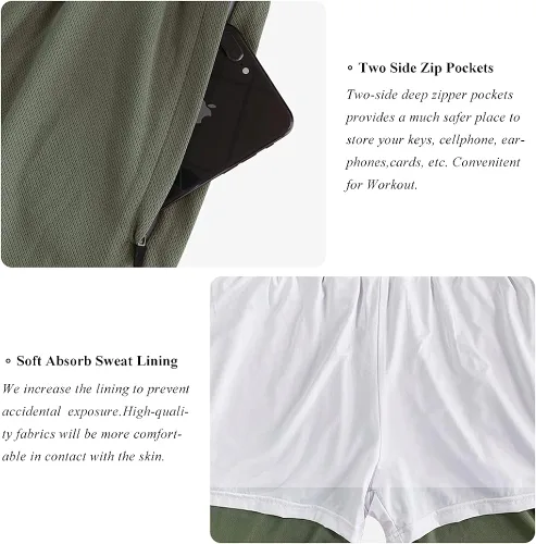 Vista 5 de Wangdo Pantalones cortos de entrenamiento para hombre de 7 pulgadas, pantalones cortos deportivos para bicicleta, pantalones cortos de gimnasio