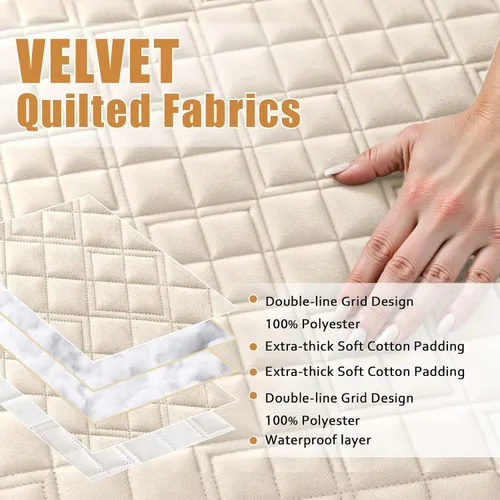 Vista 3 de Arfntevss Fundas impermeables para sofá modular en forma de L, lavable, de terciopelo, para sofá seccional, antideslizante, fundas de esquina