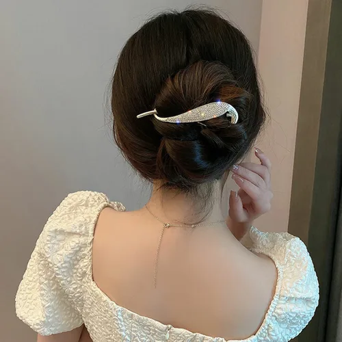 Vista 5 de 4 pinzas para el cabello, decoración de perlas, clip de plátano, estilo francés, pasador de pelo antideslizante, mandíbula para el cabello
