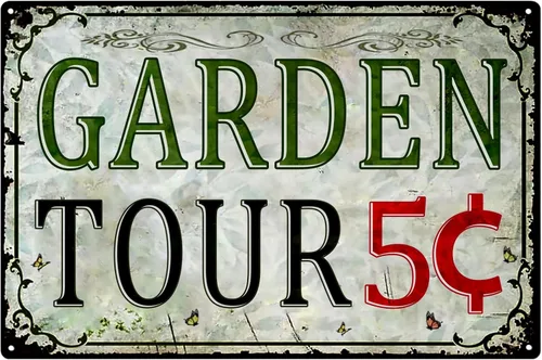 Vista 9 de Letreros de metal retro para jardín, decoración al aire libre, letrero de jardín con planta A, regalo de jardinería para mujeres, divertido arte