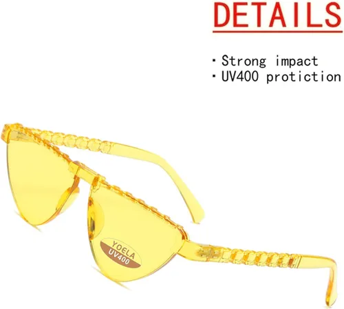 Vista 2 de OLIN Yoela Triangle Rimless Sunglasses One Piece Colored Transparent Sunglasses For Women and Men