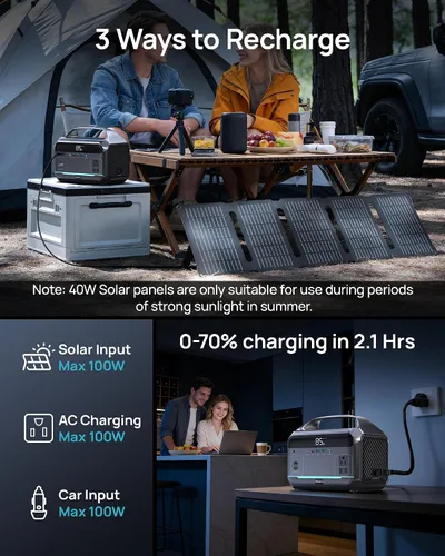 Vista 5 de Estación de energía portátil de 90,000mAh, batería de respaldo LiFePO4 de 288Wh con 2× salidas de CA de onda sinusoidal pura de 350W (pico de 600W)