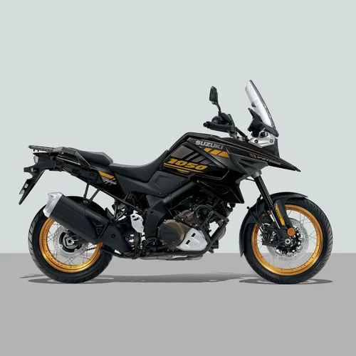 Vista 2 de Resin Bike Adhesivos 3D para motocicleta compatibles con Suzuki V-Strom 1050 XT 2022 Gold & Black Dubai 2022. Protecciones de motocicleta contra