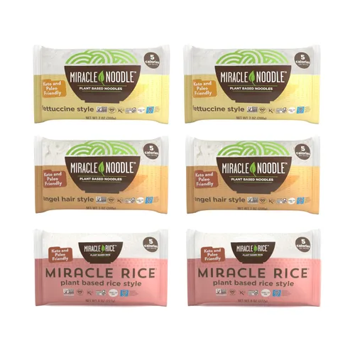 Vista 8 de Miracle Noodle Angel Hair Pasta, 7 onzas (paquete de 10), fideos Shirataki Konjac a base de plantas, 5 calorías, 0.04 oz de carbohidratos netos por