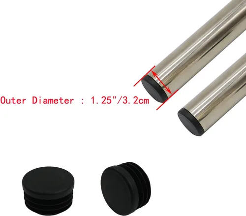Vista 3 de Love Deal - Tapón redondo de tubo de 1 1/4 pulgadas, tapa de extremo de tubo de plástico antideslizante, tapas de patas de silla de muebles