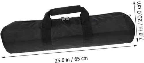 Vista 2 de SHINEOFI Bolsa de almacenamiento de trípode resistente, estuche de transporte de nailon duradero con cierre de cremallera para soporte de micrófono