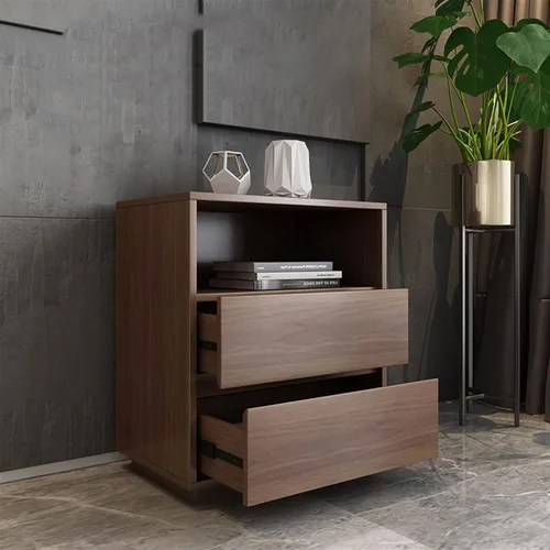 Vista 5 de HIHELO Mesa auxiliar para sala de estar, sofá, mesa auxiliar de doble cajón, moderna para el hogar, sala de estar, pequeña mesa auxiliar