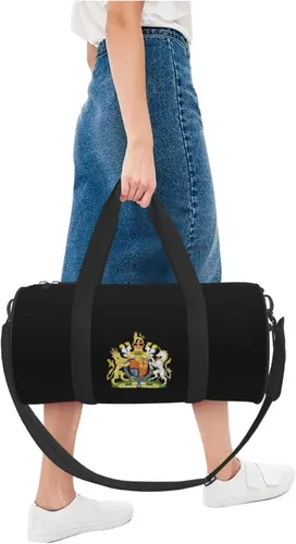 Vista 7 de Reino Unido Inglaterra Escudo de Armas Real Reino Unido Equipaje de viaje Bolsa de lona plegable Deportes Rolling Bolsa de lona plegable, Negro
