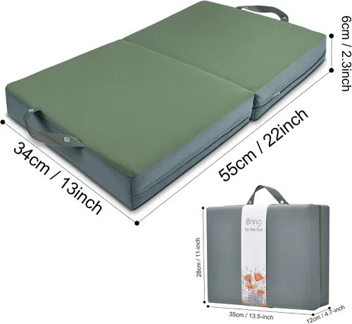 Vista 7 de KI Store Rodillera de jardín con forma de memoria para jardinería, extra gruesa, resistente al agua, almohada de oración para trabajo, yoga, Oliva