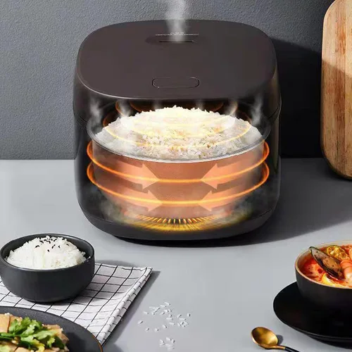 Vista 3 de Mini olla arrocera, 8 tazas crudas pequeñas, portátil de 4 litros para 1-3 personas, cocinar y cocinar al vapor verduras saludables, arroz adecuado