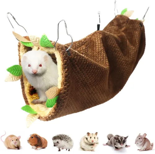 Vista 8 de LEFTSTARER Hamaca de conejillo de indias, hurón, rata de juguete, jaula de animales pequeños, accesorios para túnel y litera para rata, hurón