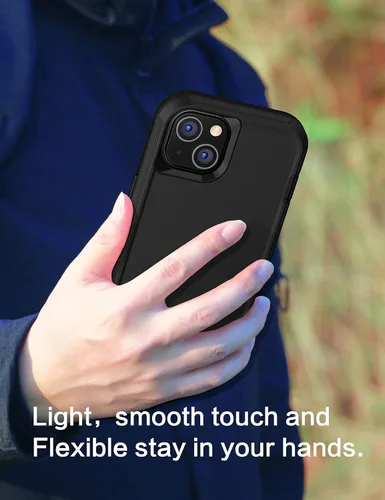 Vista 9 de MXX Funda para iPhone 13, con protector de pantalla de vidrio templado, protector de lente de cámara de 3 capas de alta resistencia, a prueba