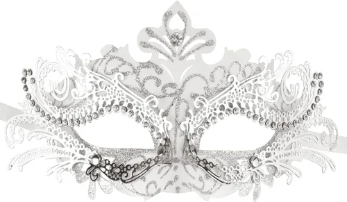 Vista 6 de Máscaras de metal para parejas, máscara veneciana de Halloween, máscara de Mardi Gras, disfraz de fiesta de cosplay, fiesta de boda, máscara