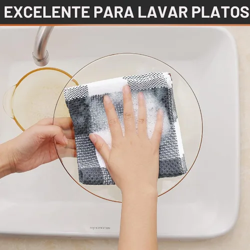 Vista 4 de Homaxy Paquete de 6 paños de cocina 100 % algodón, 12 x 12 pulgadas, mezcla Color mixto