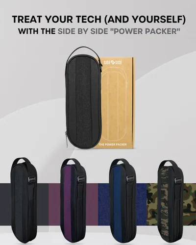 Vista 10 de SIDE BY SIDE Electronics Organizer Travel Case for Cables, Charger, Power Bank – Tech Bag for MacBook Accessories, Adapter – Slim Cord Organizer Bag