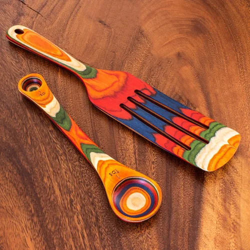 Vista 2 de Totally Bamboo Baltique Marrakesh Collection - Juego de utensilios de cocina (2 piezas), cuchara medidora