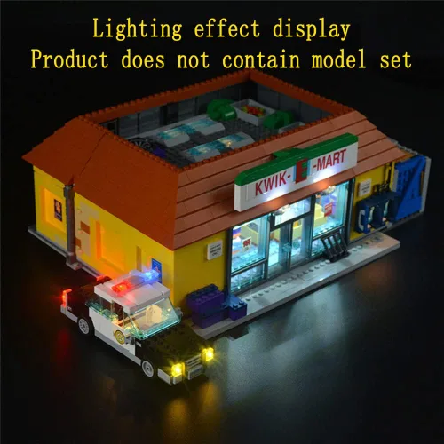 Vista 5 de GEAMENT Kit de luz LED compatible con Lego The Kwik-E-Mart - Juego de iluminación para los Simpsons 71016 modelo de construcción