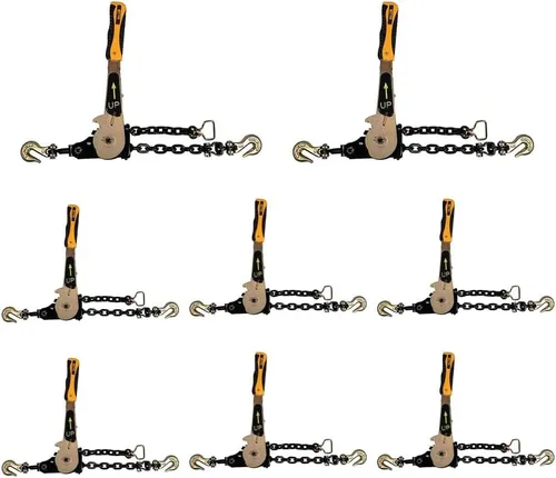 Vista 18 de Mytee Products Tensor de Cadena con Trinquete Fácil de 1/4" - 5/16" con Ganchos de Agarre y 2500 lbs WLL - Tensor de Carga con Trinquete de Amarre