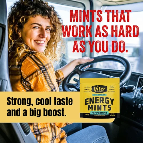 Vista 8 de Viter Energy Mentas Cafeinadas 80mg de Fuerza Extra - 90 Piezas Cafeinadas con Vitaminas B. Menta Vegana Sin Azúcar. Potenciador de Enfoque
