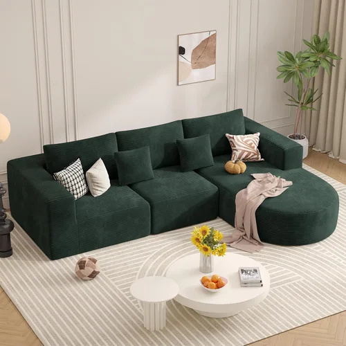 Vista 34 de Sofá cama modular, sofás de nube convertibles para sala de estar, 2 tumbonas de pana sin hueso, sofá cama de gran tamaño para dormitorio,