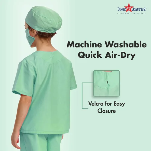 Vista 4 de Dress Up America Doctor Scrubs Para Niños - Disfraz de médico y enfermera para niños