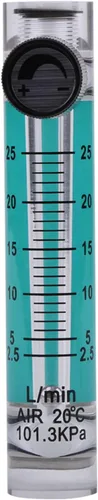 Vista 2 de Hilitand Caudalímetro de gas, medidor de flujo 2.5-25LPM con válvula de control para oxígeno aire gas