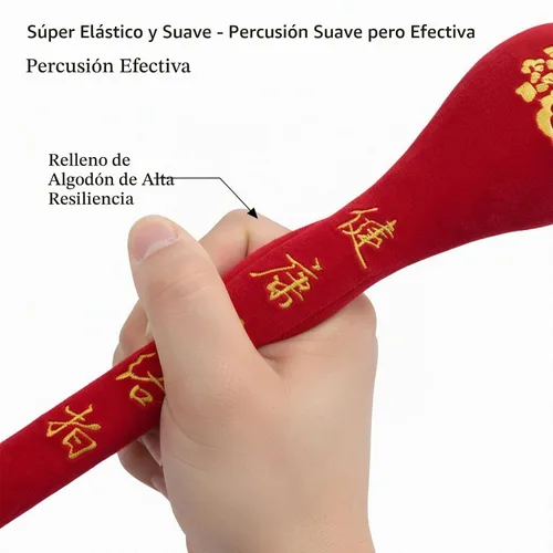 Vista 2 de Operitacx Martillo de masaje manual con agarre, martillo de cuerpo de acupuntura de algodón para promover la circulación sanguínea para la espalda