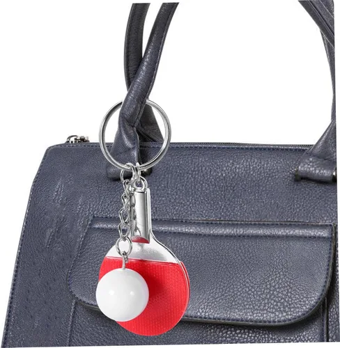 Vista 2 de BESPORTBLE Conjuntos de llaveros de tenis para mujer, llavero decorativo pequeño deportivo para mujer, Rojo