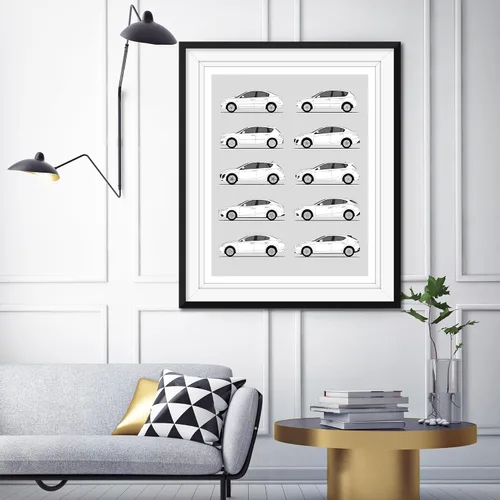 Vista 4 de Idea Network Póster hecho a mano compatible con Mazda 3, arte de pared hecho a mano, decoración de Mazda 3 BK BL BN BM BP Generations History