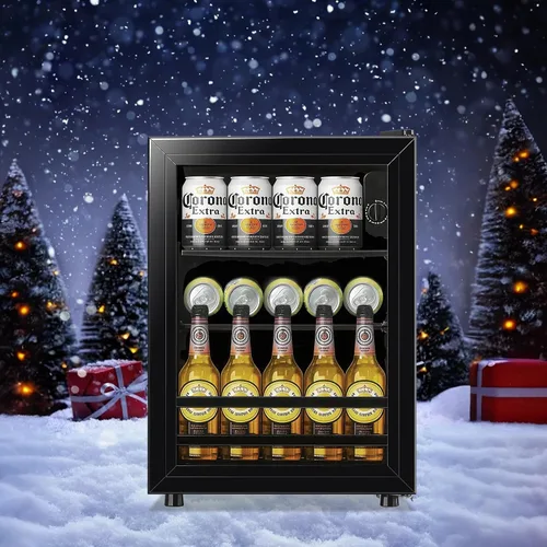 Vista 2 de Refrigerador de bebidas de 1.3 pies cúbicos, mini refrigerador para refrescos, cerveza o latas, enfriador de bebidas personal, 7 modos, estantes